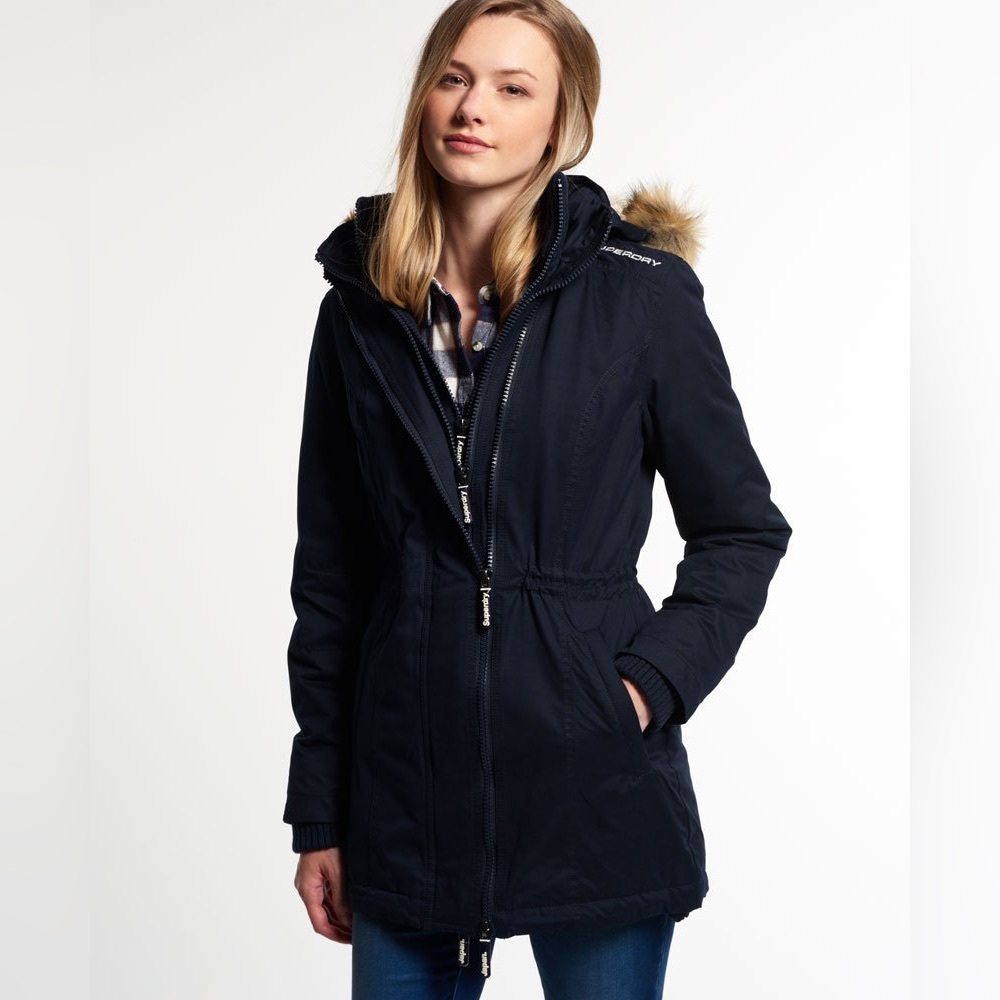 Superdry Microfibre Windparka Jacket – Navy – Size Small – NWT